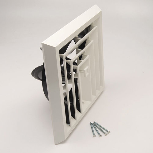 TRUaire® 81943 Grille With Damper, For Duct Size: 8 x 8 in, Square Duct, Ceiling Installation/Mounting, Polymer