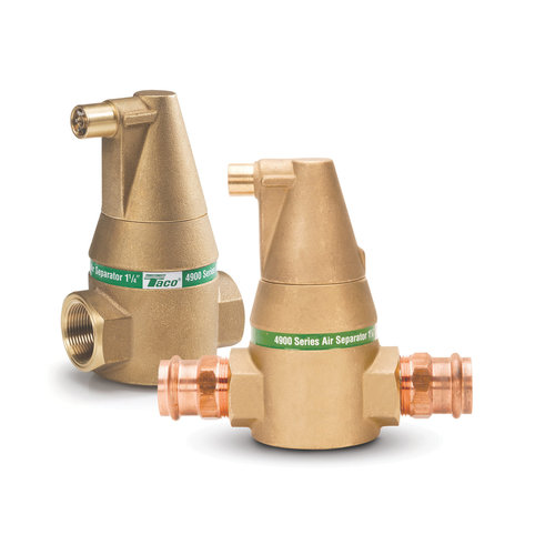Taco Comfort Solutions® 4900 Series 49-125P Air Separator, Air Separator, 1-1/4 in x Press, Brass Body, 27 Cv