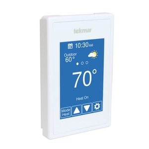 Tekmar® 561 Wi-Fi Thermostat, 15-30 V, 1H-Stage, Touch Screen Display, 40 to 122 deg F Setpoint Range, 4-5/8 in H