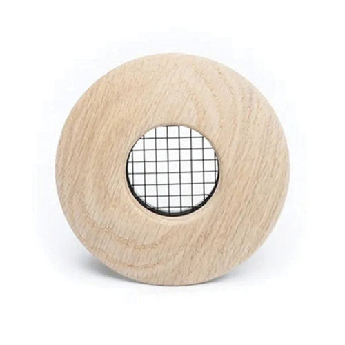 The Unico System® UPC-57T-RO-1 Round Supply Outlet, 2 in, Oak Wood
