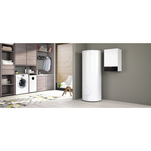 VIESSMANN® 7720343 Domestic Hot Water Tank, 79 gal, 3/4 in Boiler, 3/4 in Domestic, 55-1/2 in H, 26 in W, 25 in D