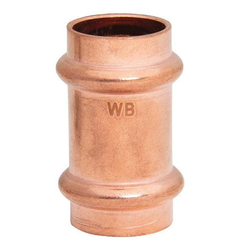 WOLVERINE BRASS® 99612 Coupling, 3/4 in x 3/4 in, Compression x Press, Copper, 200 psi Max Working Pressure
