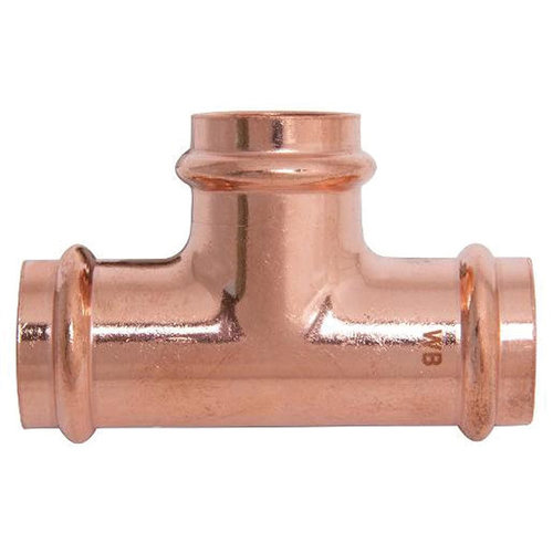 WOLVERINE BRASS® 99618 Tee, 1 in x 1 in x 1 in, Press x Press x Press, Copper, 200 psi Max Working Pressure