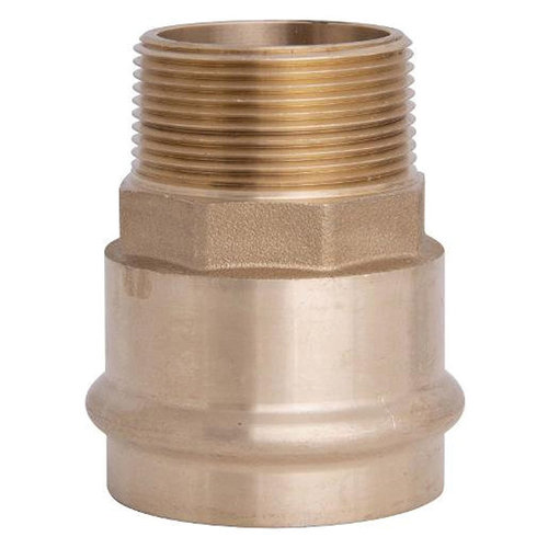 WOLVERINE BRASS® 99782 Adapter, 1-1/4 in x 1 in, Press x MNPT, Brass, Material Construction: Lead-Free Brass