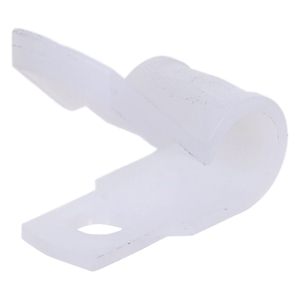 Wagner® WC04 Cable Clamp, Nylon, 1/4 in Max Bundle Dia, White, 3/8 in W, 0.05 in H