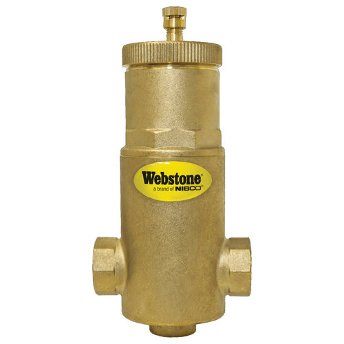 Webstone 7400 Series H-74005 Horizontal Air Separator With Removable Vent Head and Coalescing Medium, Air Separator