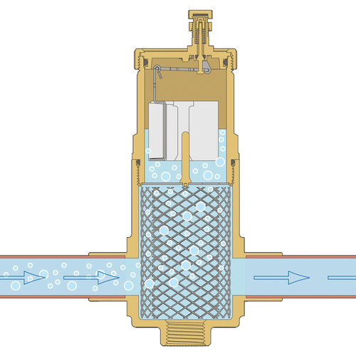 Webstone 7800 Series H-78004 Horizontal Air Separator With Removable Vent Head and Coalescing Medium, Air Separator