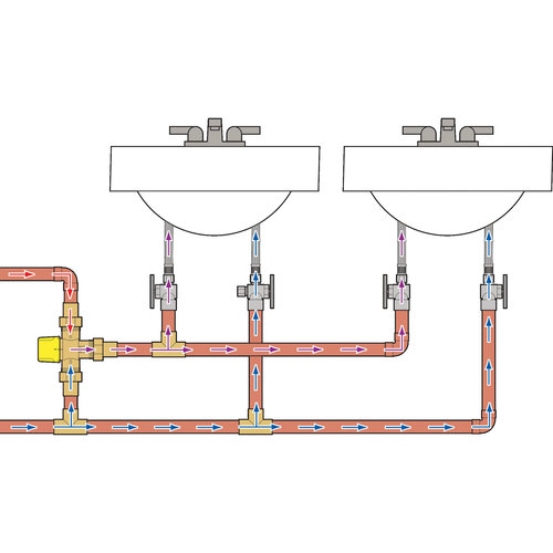 Webstone H-7x20W Series H-78203W Thermostatic Mixing Valve With Integral Check Valve and Temperature Locking Handle