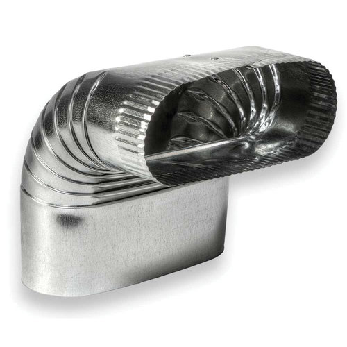 ZM Sheet Metal No 61 Series 061-000730 1-Piece Vertical Elbow, Oval Duct, 7 in x 7 in, 90 deg, 30 ga Gauge
