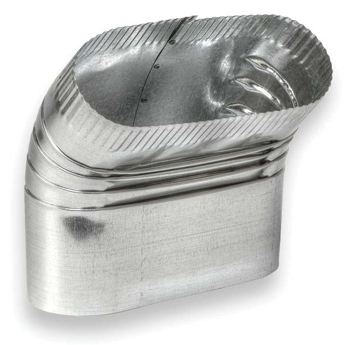 ZM Sheet Metal No 71 Series 071-000530 1-Piece Vertical Elbow, Oval Duct, 5 in x 5 in, 45 deg, 30 ga Gauge