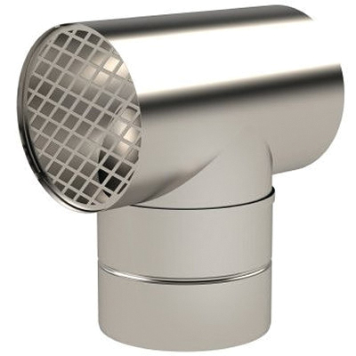 Z-Flex® 2SVSTTF04 Termination Tee, 4 in, Stainless Steel, For Use With: Z-Vent® Single Wall Gas Vents