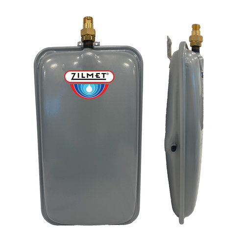 Zilmet® ZFT18R-30 Flat Hydronic Expansion Tank, 4.8 gal, 1/2 in x NPT, Steel Body, SBR Diaphragm, 17-1/2 in L