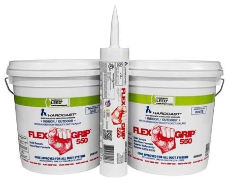 HARDCAST® 304134 FG-550 Flex Grip Duct Sealer, 11 oz Cartridge, Gray, 25 per Box