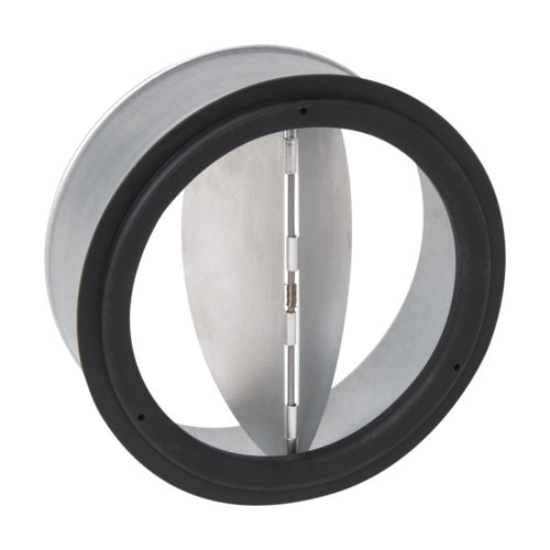aldes 99 023 Backdraft Damper, Round Duct, 3-3/4 in Dia, 1-3/4 in L, For Duct Size: 4 in, Spring Loaded