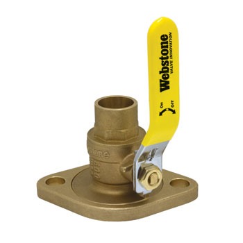 Webstone H-51406HV Uni-Flange Isolator Ball Valve, 1-1/2 in Sweat, Full Port, Brass