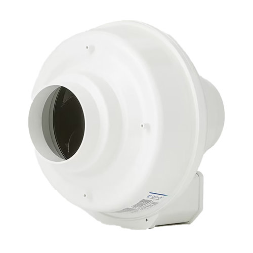 fantech® FR Series 411330 In-Line Duct Fan, 120 cfm, For Duct Size: 4 in, Circular Duct, 0.2 in-WG Static Pressure
