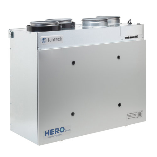 fantech® HERO Series 99401 Heat Recovery Ventilator, HRV Ventilator, 150 cfm, 120 V, Vertical Installation/Mounting