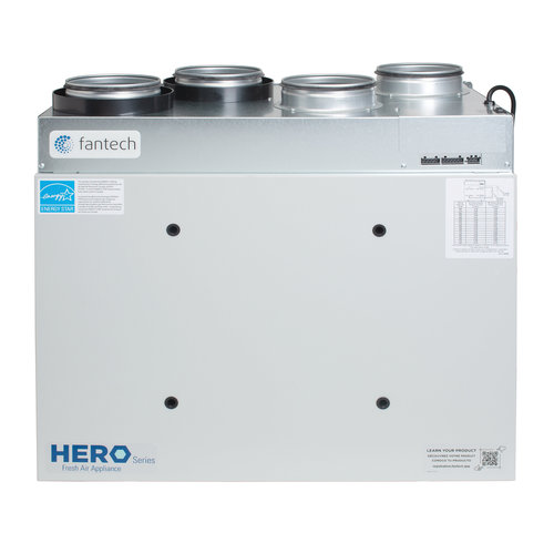 fantech® HERO Series 99402 Heat Recovery Ventilator, HRV Ventilator, 200 cfm, 120 V, Vertical Installation/Mounting