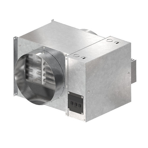 fantech® MUAH Series K46015 Electric Duct Heater, 240 V, 25 A, 6 kW, 14 in L, 8 in W, Metal