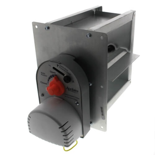 Aprilaire® 6721 Side-Mount Damper, Square Duct, 24 V, Motorized: Yes, 8 in L, 8 in W, Galvanized Steel