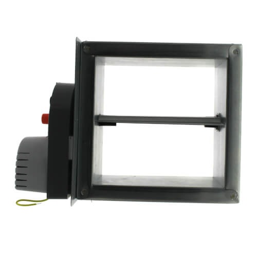 Aprilaire® 6743 Side-Mount Damper, Square Duct, 24 V, Motorized: Yes, 12 in L, 12 in W, Galvanized Steel