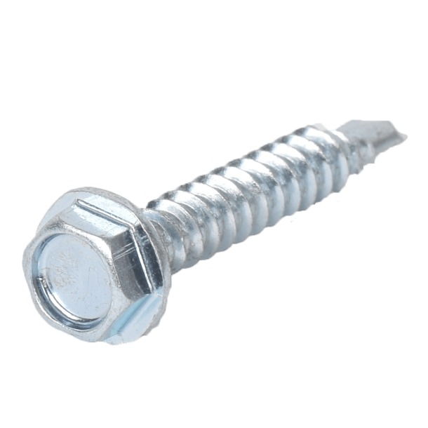 DiversiTech® 6946CX Self-Drilling Screw, #8 x 1 in, 1/4 in Hex Head, Zinc Plated, 100 per Pack