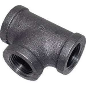 BRAMEC® 520-605 Tee, 1 in, Black Malleable Iron, Threaded