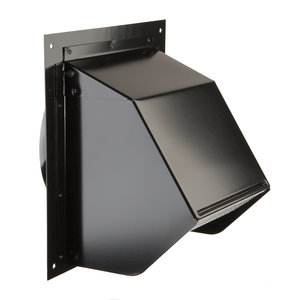 Broan-NuTone® 843BL Wall Cap With Backdraft Damper and Bird Screen, For Duct Size: 6 in, Round Duct, Steel, Black
