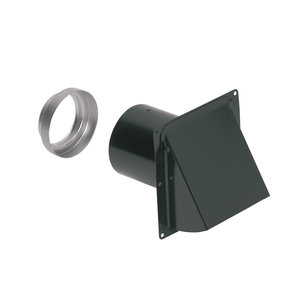 Broan-NuTone® 885BL Wall Cap, For Duct Size: 3 in, 4 in, Round Duct, Steel, Black, 6-1/2 in W, 6-1/2 in H, 5 in D