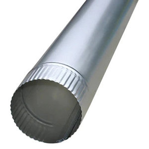 Builders Best® 110643 Round Rigid Pipe, 4 in ID, 5 ft L, Aluminum, Wall Construction: Rigid