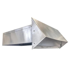 Builders Best® ARR630 Series 111377 Rectangular Hood With Spiral Flapper, 5-1/2 in H, 11-1/2 in W, 13-1/2 in D, Aluminum