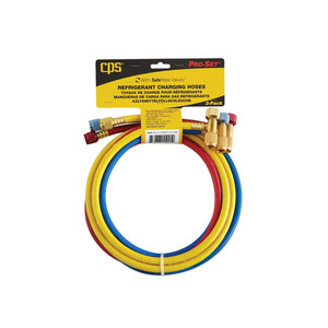 CPS® Pro-Set® HK5NG Premium Refrigerant Charging Hose With SafeMate™ Valves, 1/4 in x 5/16 in, Female SAE x Female SAE