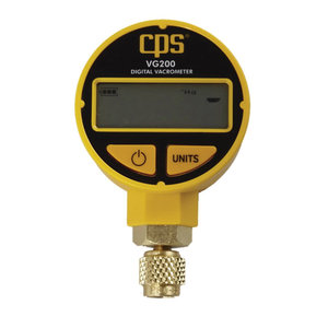 CPS® VACROMETER™ VG200 Digital Vacuum Gauge, Atmospheric to 1 um Vacuum, +/-10 % Accuracy, 1/4 in x Female SAE, Battery