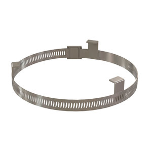 Centrotherm InnoFlue IAFC04 Flue Clamp, For Duct Size: 4 in, 5 in OD, 5-1/2 in L, 5-1/2 in W, 1 in D, Silver