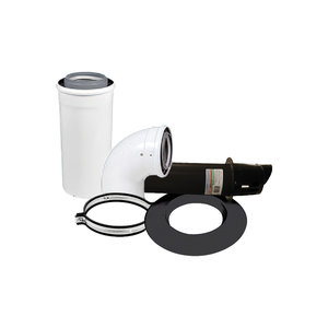 Centrotherm InnoFlue ICVKH24 Concentric Horizontal Vent Kit, 2 or 4 in Intake, HDPE/Polypropylene, Black