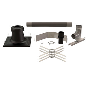 Centrotherm InnoFlue IFCK0435 Flex Chimney Liner Kit, 4 in Dia, 35 ft L, Polypropylene, Gray