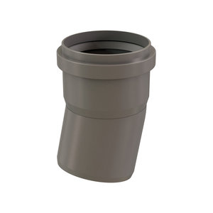 Centrotherm InnoFlue ISEL0315 15 deg Elbow, 3 in, Polypropylene, 7.9 in L, 4-1/2 in W, Gray, 3.7 in Dia