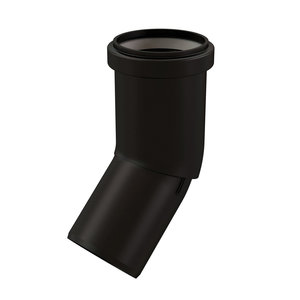 Centrotherm InnoFlue ISELS0245UV 45 deg Long Socket Elbow, 2 in, Polypropylene, UV Coated, 6.7 in L, 4.9 in W, Black