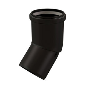 Centrotherm InnoFlue ISELS0345UV 45 deg Long Socket Elbow, 3 in, Polypropylene, UV Coated, 7.1 in L, 5-1/2 in W, Black