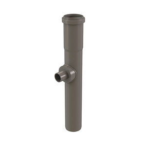 Centrotherm InnoFlue ISHDT02 Horizontal Drain Tee, 2 in, Polypropylene, 16.3 in L, 4.3 in W, Gray, 3 in Dia