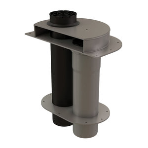 Centrotherm InnoFlue ISLPT0303 Low Profile Wall Termination With Interior Wall Plate and Bird Screen, 3 in, HDPE, Black