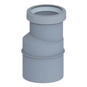 Centrotherm ISRD0302 Eccentric Reducer With Stop, 3 x 2 in, Polypropylene, 5.4 in L, Gray