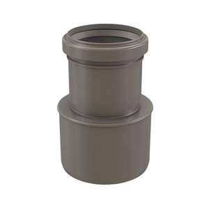 Centrotherm InnoFlue ISRD0403 Eccentric Reducer, 4 x 3 in, Polypropylene, 6-1/2 in L, Gray