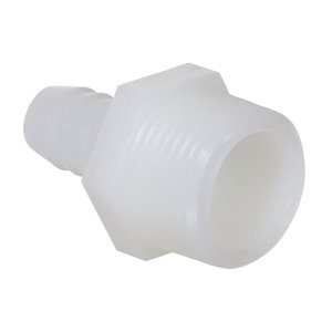 Devco 701-002 Adapter, 1/2 in x 3/4 in, Barbed x MIPT, Material Construction: Nylon, White