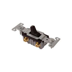 Devco ED1262-2 Toggle Switch, 2-Pole, 120/277 V Switching Voltage, 15 A Switching Current, Brown