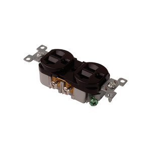 Devco ED877 Duplex Receptacle, 20 A, 125 V, Brown, 2-Pole