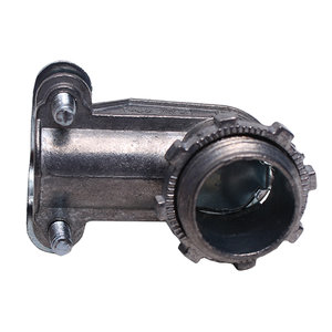 Devco PI315 90 deg Connector, 3/8 in ID, Metal, Flexible: No, 1/2 in Knockout, For Use With: BX Cables