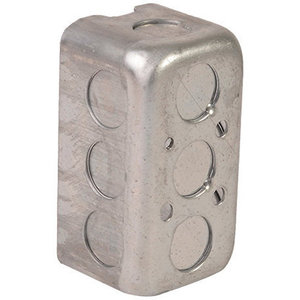 Devco PI360 Utility Box, Galvanized Steel, 13 cu-in, 4 in H, 2-1/8 in W, 1-7/8 in D, 1/2 in Knockout