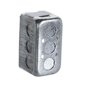 Devco PI361 Utility Box, Galvanized Steel, 14.5 cu-in, 4 in H, 2-1/8 in W, 2-1/8 in D, 1/2 in Knockout
