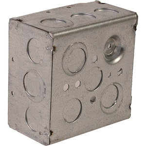 Devco PI363 Utility Box, Galvanized Steel, 30.3 cu-in, 4 in H, 4 in W, 2-1/8 in D, 1/2 in, 3/4 in Knockout